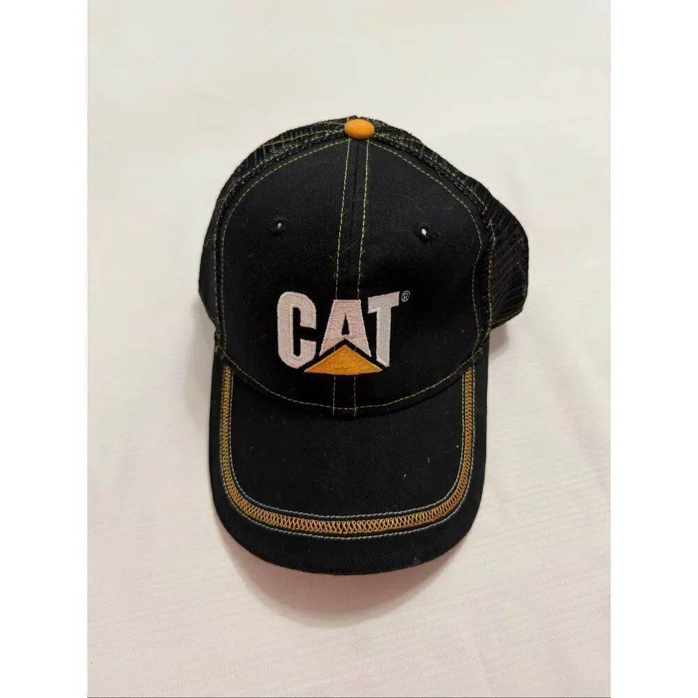 Caterpillar Cat Trucker Hat SnapBack Black/Yellow Adjustable